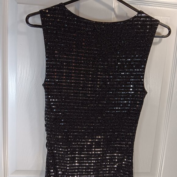 Eclipse NWOT Black Sequins Bodycon Cocktail Formal Mini Dress Women's Size XS - Picture 11 of 14